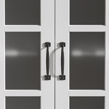 Modern bathroom vanity by HouseOfZazla with tempered blurred glass doors, white frame, 2-door on Tampa Home & Garden Store