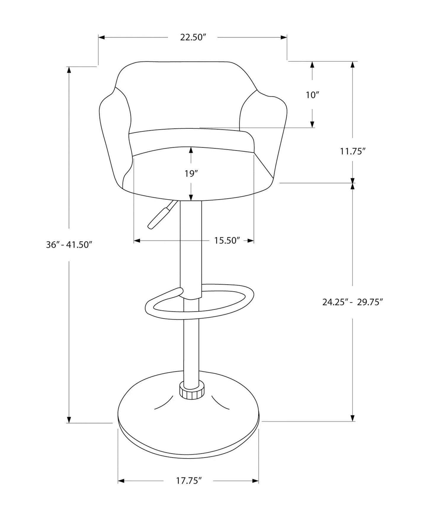 Swivel Bar Stool Adjustable Height Contemporary