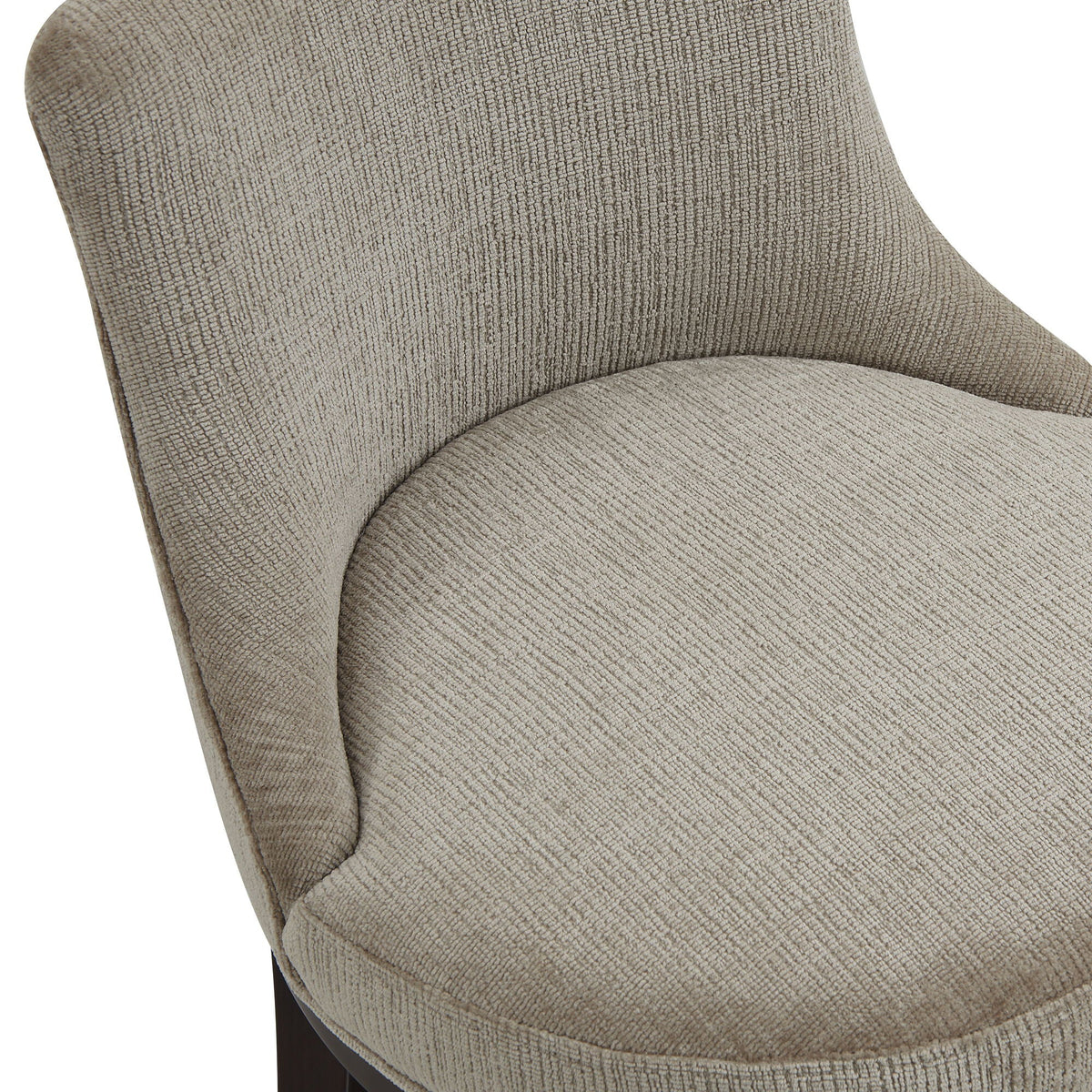 Bar Height Barstool with Backrest in beige textured fabric and dark wood legs on Tampa Home & Garden Store