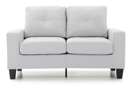 Track Arm Loveseat with Pocket Coil Comfort in light gray fabric; stationary two-seat sofa on Tampa Home & Garden Store