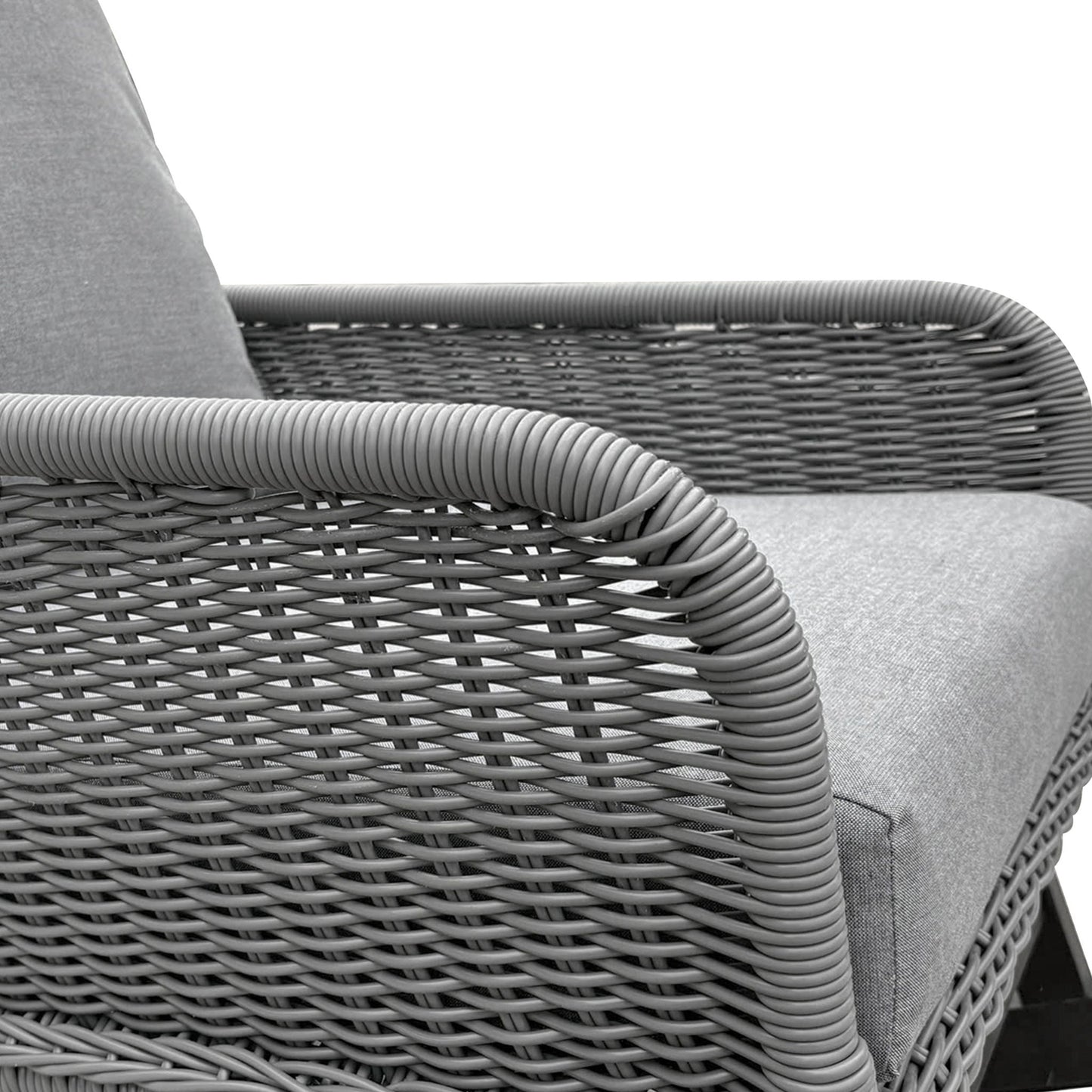 Contemporary wicker rocking chair HouseOfZazla with gray cushions on Tampa Home & Garden Store