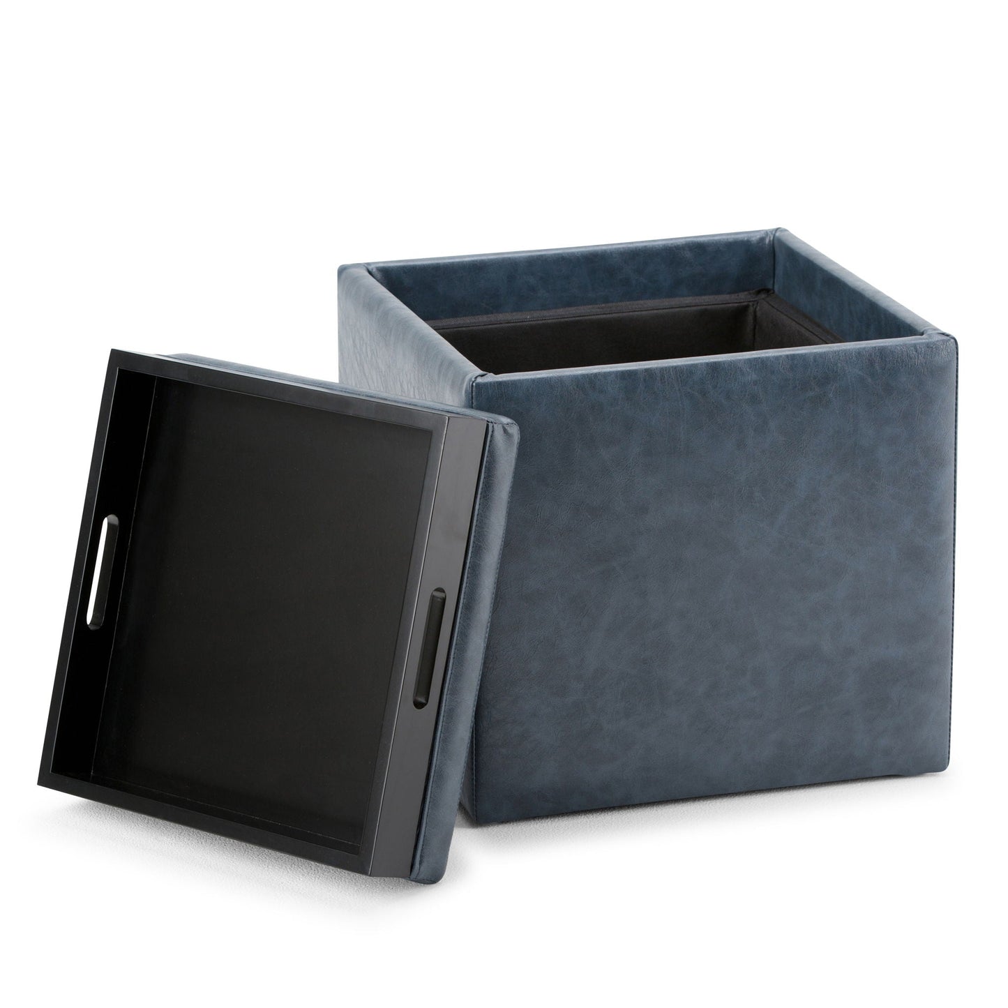 Rockwood Upholstered Cube Ottoman with Tray