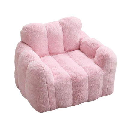 Lotus Style Compression Sofa Bean Bag pink plush fabric by Unique Piece Furniture on Tampa Home & Garden Store