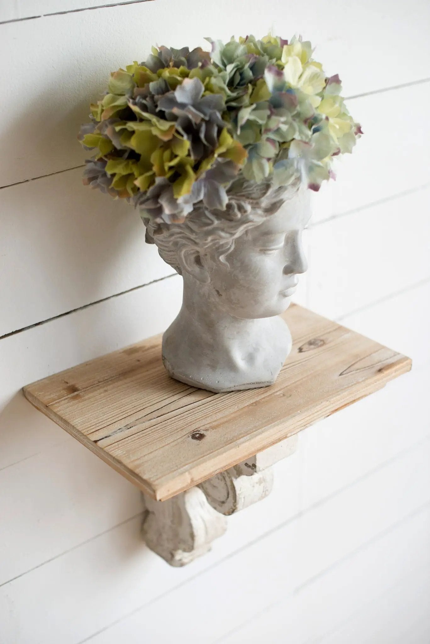 Greek Style Cement Head Planter Indoor Gray