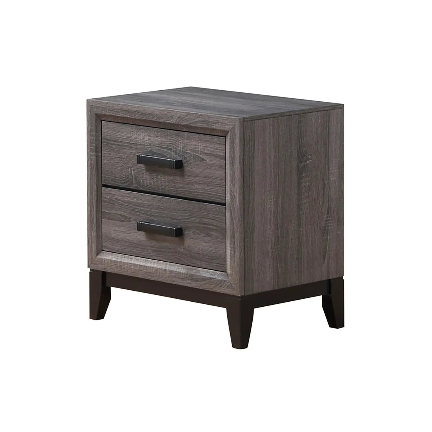 Mirage nightstand, gray wood accent with 3 drawers and black handles by Unique Piece Furniture on Tampa Home & Garden Store