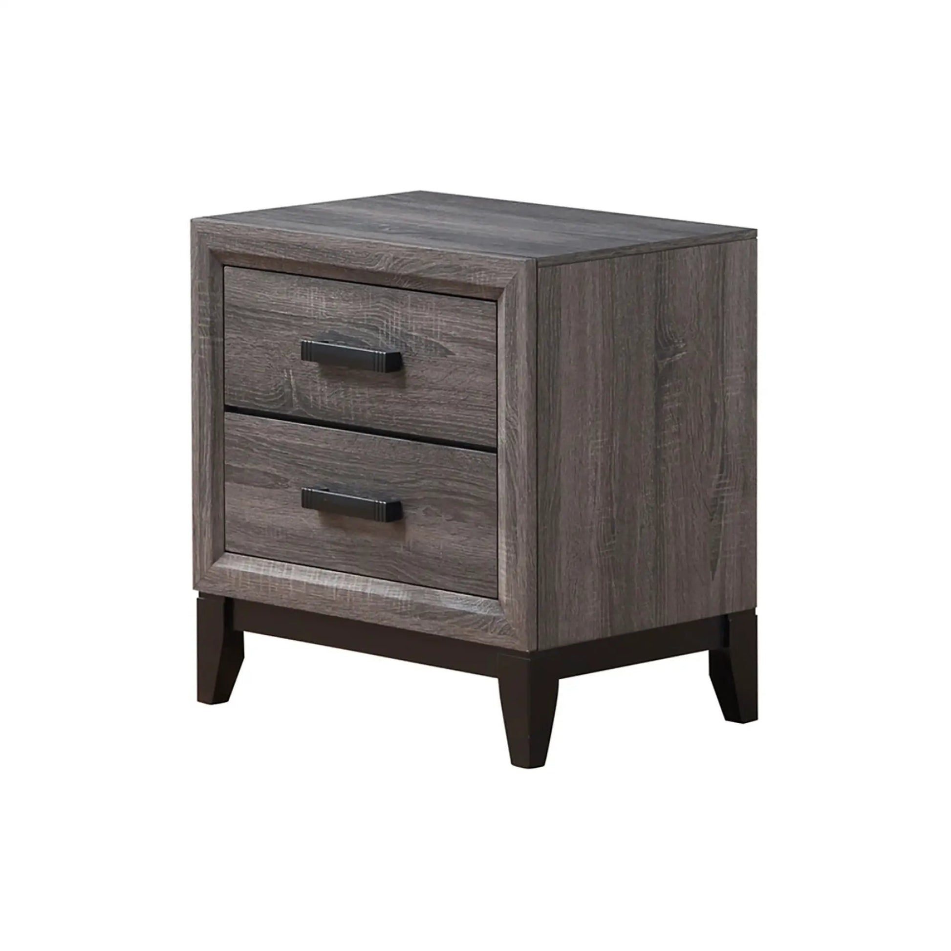 Mirage nightstand, gray wood accent with 3 drawers and black handles by Unique Piece Furniture on Tampa Home & Garden Store