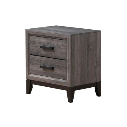 Mirage nightstand, gray wood accent with 3 drawers and black handles by Unique Piece Furniture on Tampa Home & Garden Store