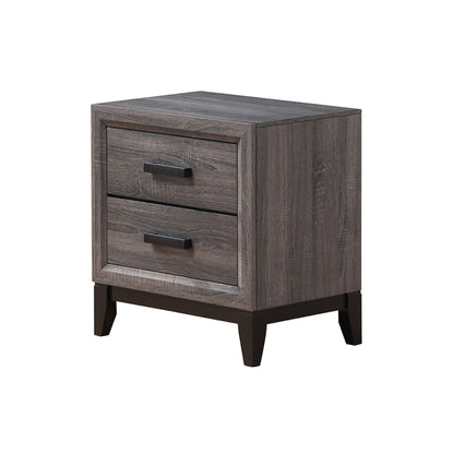 Mirage Nightstand with Two Drawers in dark gray wood finish with black handles HouseOfZazla on Tampa Home & Garden Store