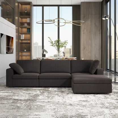 Cecilia modular corner sofa in dark gray fabric by Unique Piece Furniture, stationary seating on Tampa Home & Garden Store