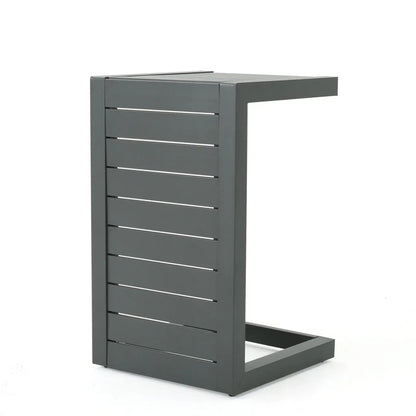 Outdoor Aluminum C Shaped Side Table for Patio