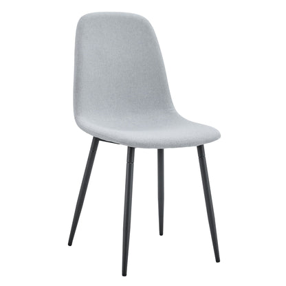 Modern medieval style cushioned side chair gray fabric with metal legs HouseOfZazla on Tampa Home & Garden Store