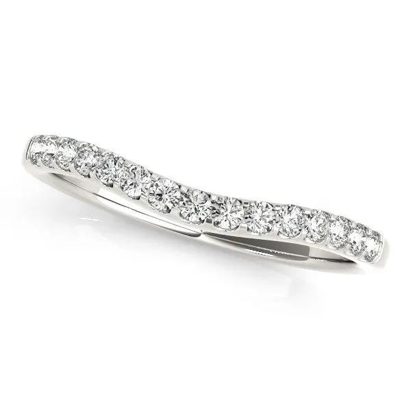 Diamond wedding band, 14k white gold curved pave setting, 1/4 cttw, Bids.com on Tampa Home & Garden Store