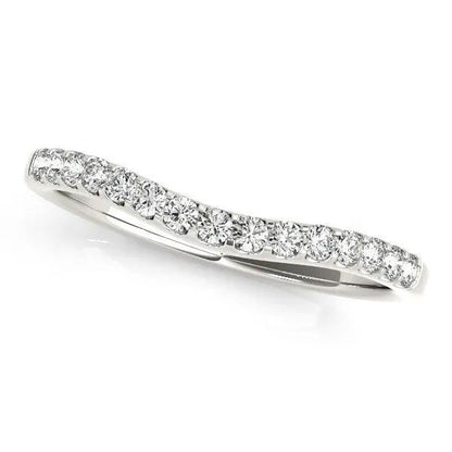 Diamond wedding band, 14k white gold curved pave setting, 1/4 cttw, Bids.com on Tampa Home & Garden Store