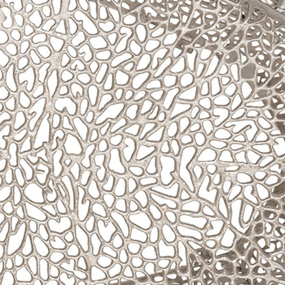 Oval coffee table with pearl silver aluminum frame and decorative openwork top HouseOfZazla on Tampa Home & Garden Store