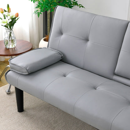 Compact Foldable Sofa Bed and Cup Holder