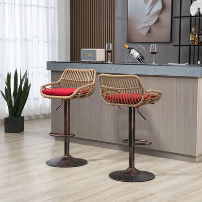 Modern Swivel Bar Stools with Footrest Set of 2