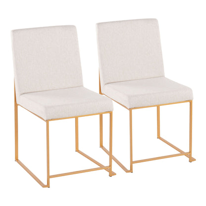 Contemporary high-back chair set upholstered seats with gold metal legs 2 chairs on Tampa Home & Garden Store