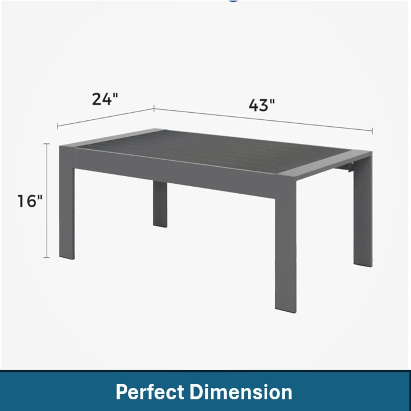 Modern Outdoor Coffee Table with Aluminum Frame