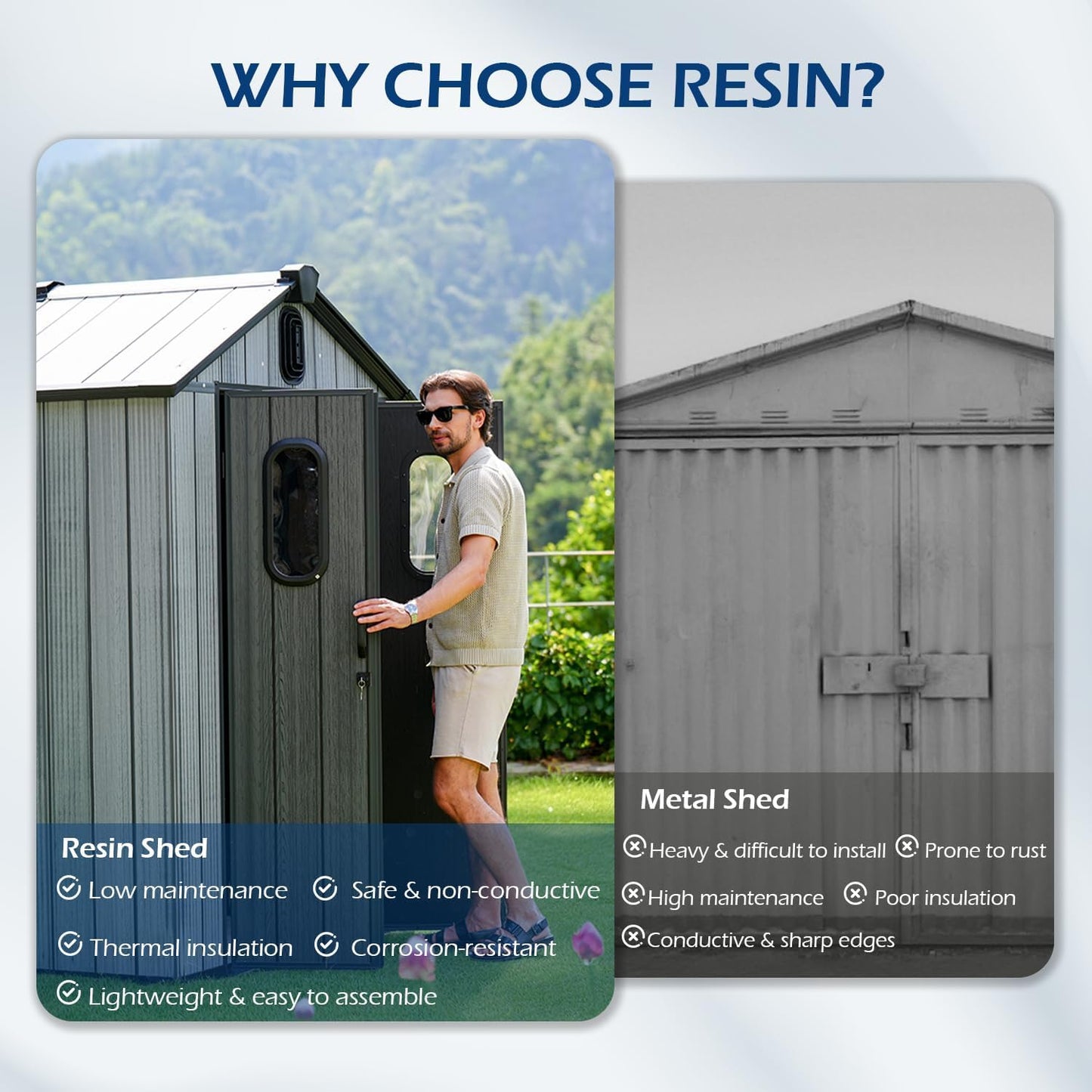8x16ft Resin Outdoor Storage Shed and Carpet