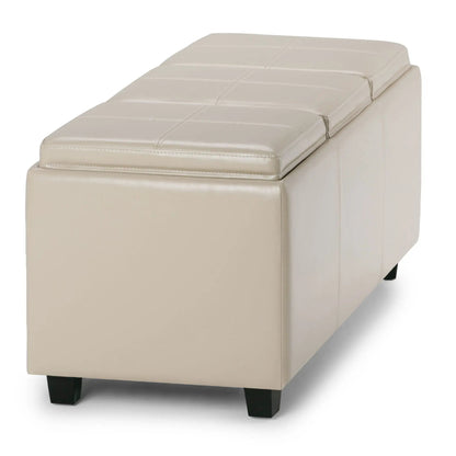Avalon Upholstered Storage Ottoman With Trays