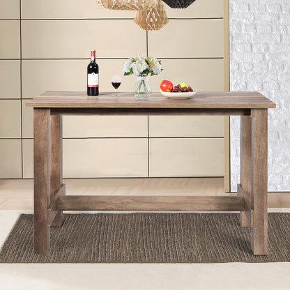 Counter height dining table in warm brown wood with chunky legs DirectDeals on Tampa Home & Garden Store