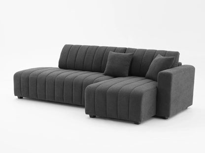 Jessica Lamb Wool Stationary Sectional Sofa with Chaise in gray fabric by Unique Piece Furniture on Tampa Home & Garden Store