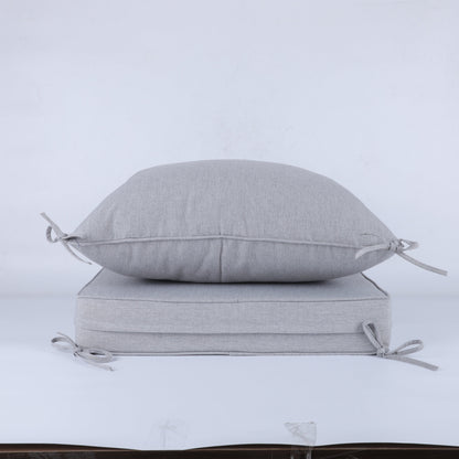 24x24 Inch Outdoor Deep Seat Cushion Set with two gray fabric cushions by HouseOfZazla on Tampa Home & Garden Store