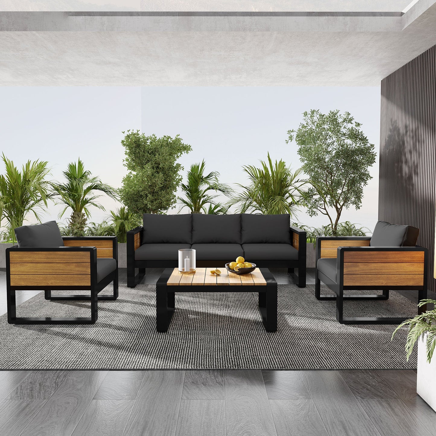 Aluminum Five Seater Sofa and Chair Patio Set