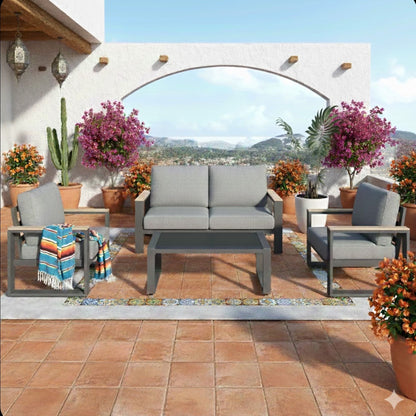 Modern Outdoor Sofa Set with the Coffee Table