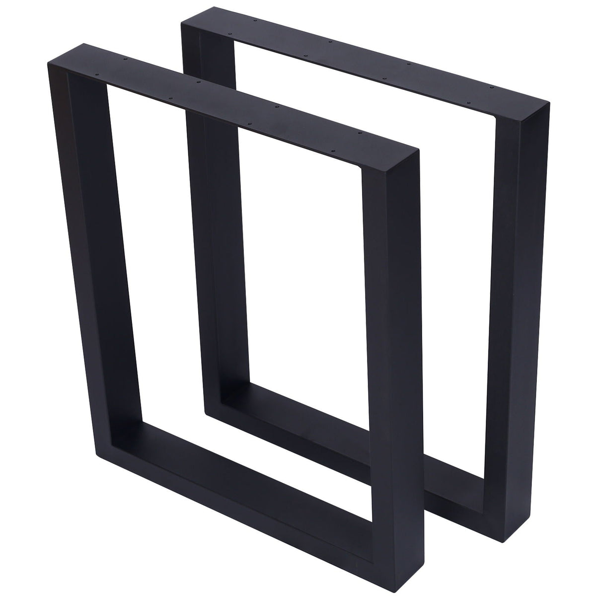 Pair of heavy duty steel table legs with wide base in black finish for support on Tampa Home & Garden Store