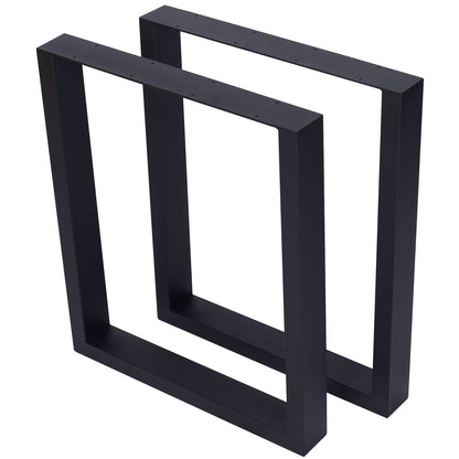 Pair of heavy duty steel table legs with wide base in black finish for support on Tampa Home & Garden Store