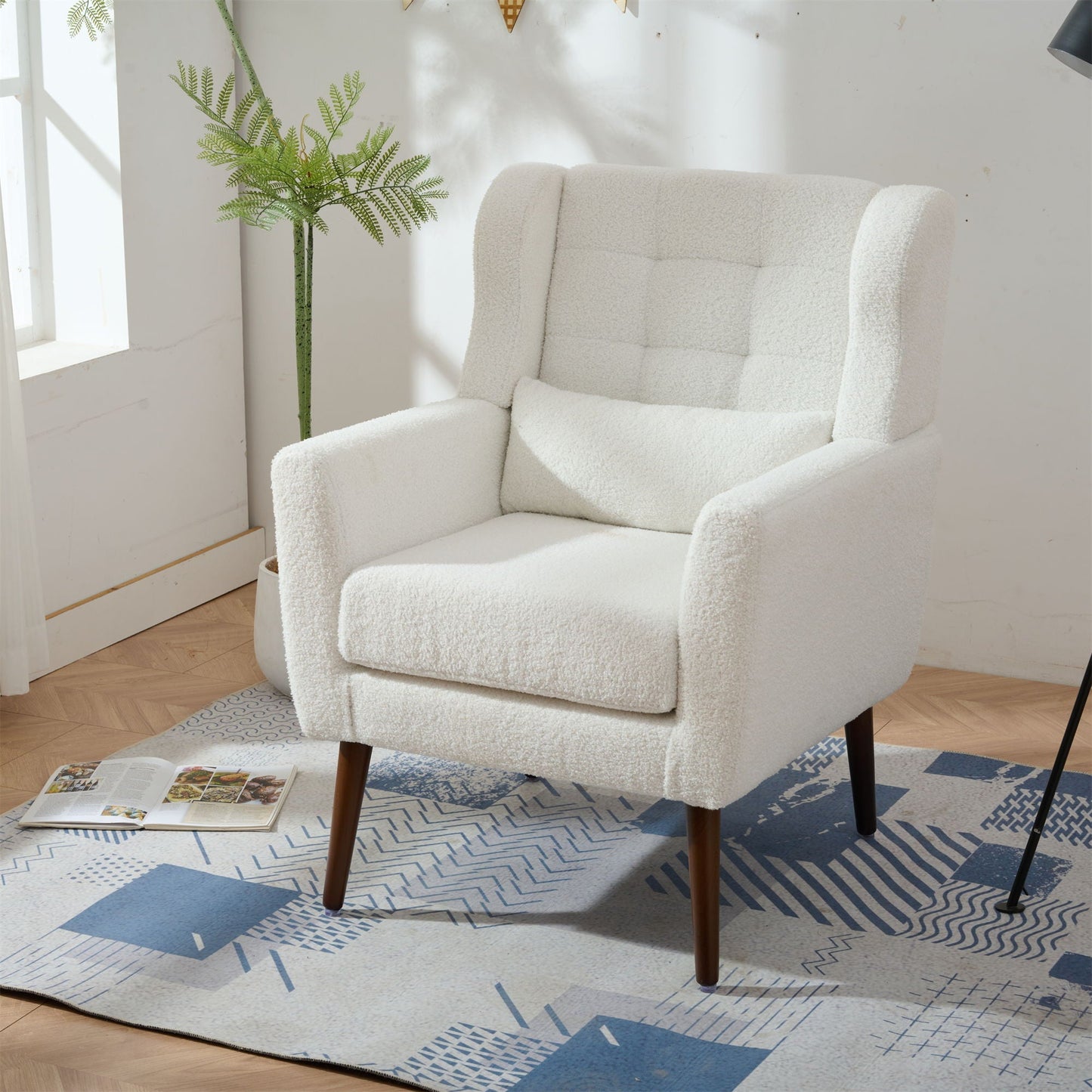Modern Padded Accent Chair and Extra Pillow