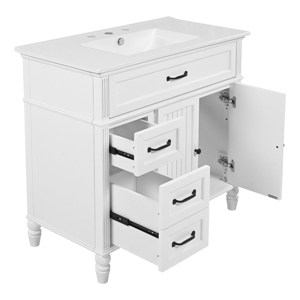 Bathroom vanity with sink and drawers, freestanding solid wood cabinet, HouseOfZazla on Tampa Home & Garden Store