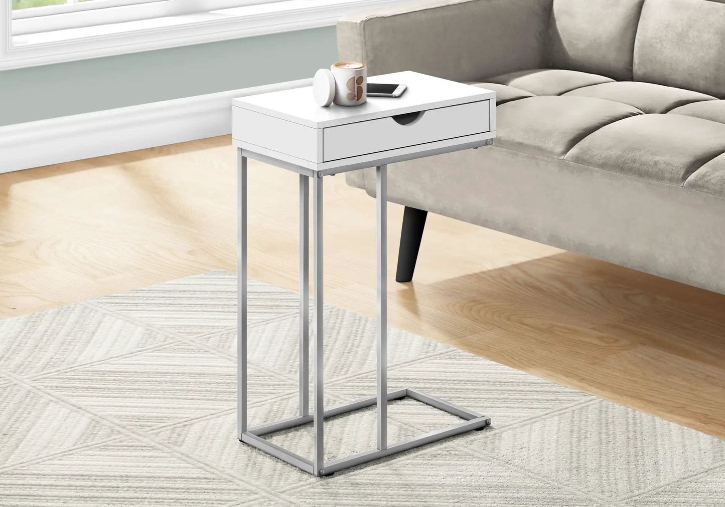 Elegant Accent Table C Shaped and Modern Design