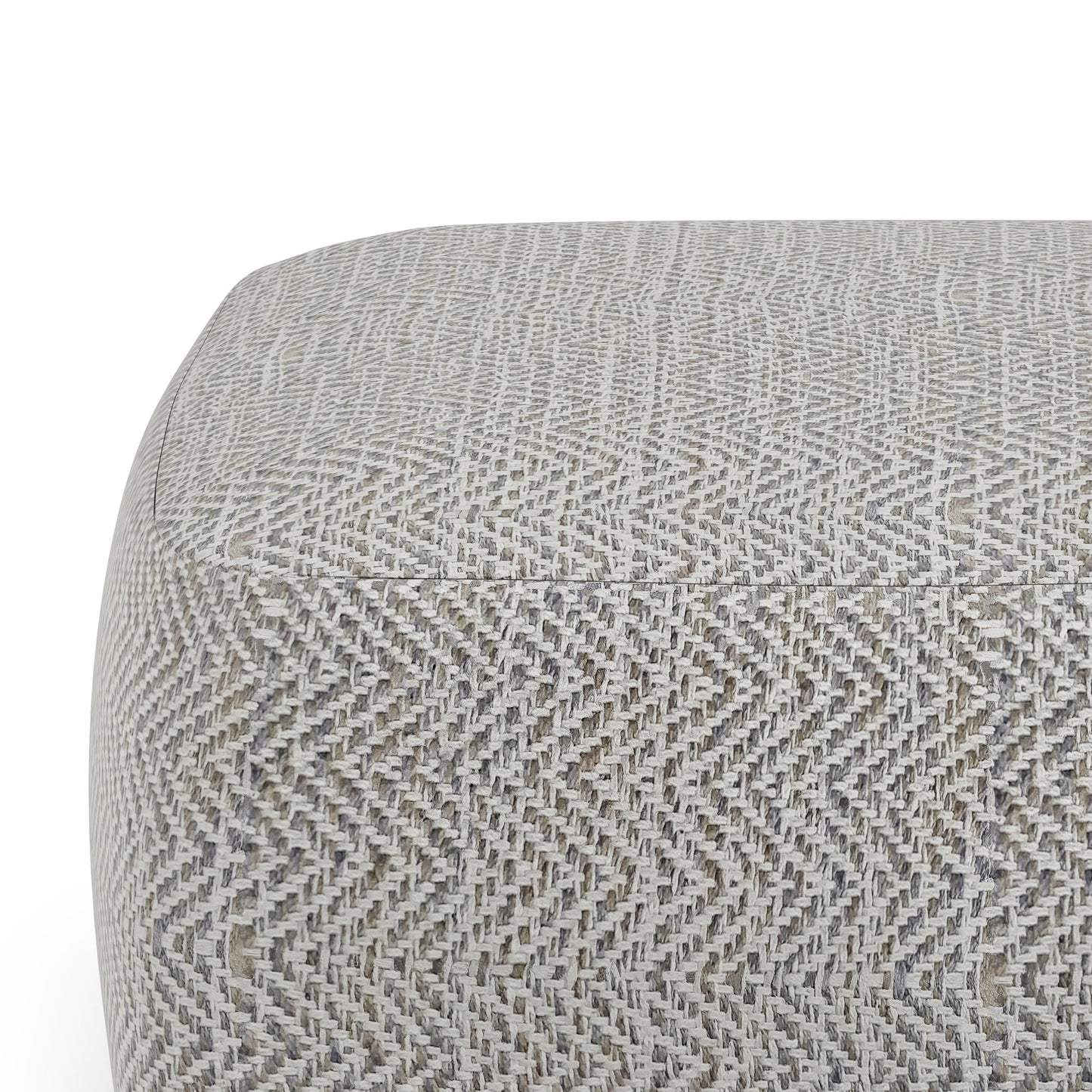 Nate Square Pouf Patterned Grey Melange fabric close-up, HouseOfZazla accent pouf on Tampa Home & Garden Store