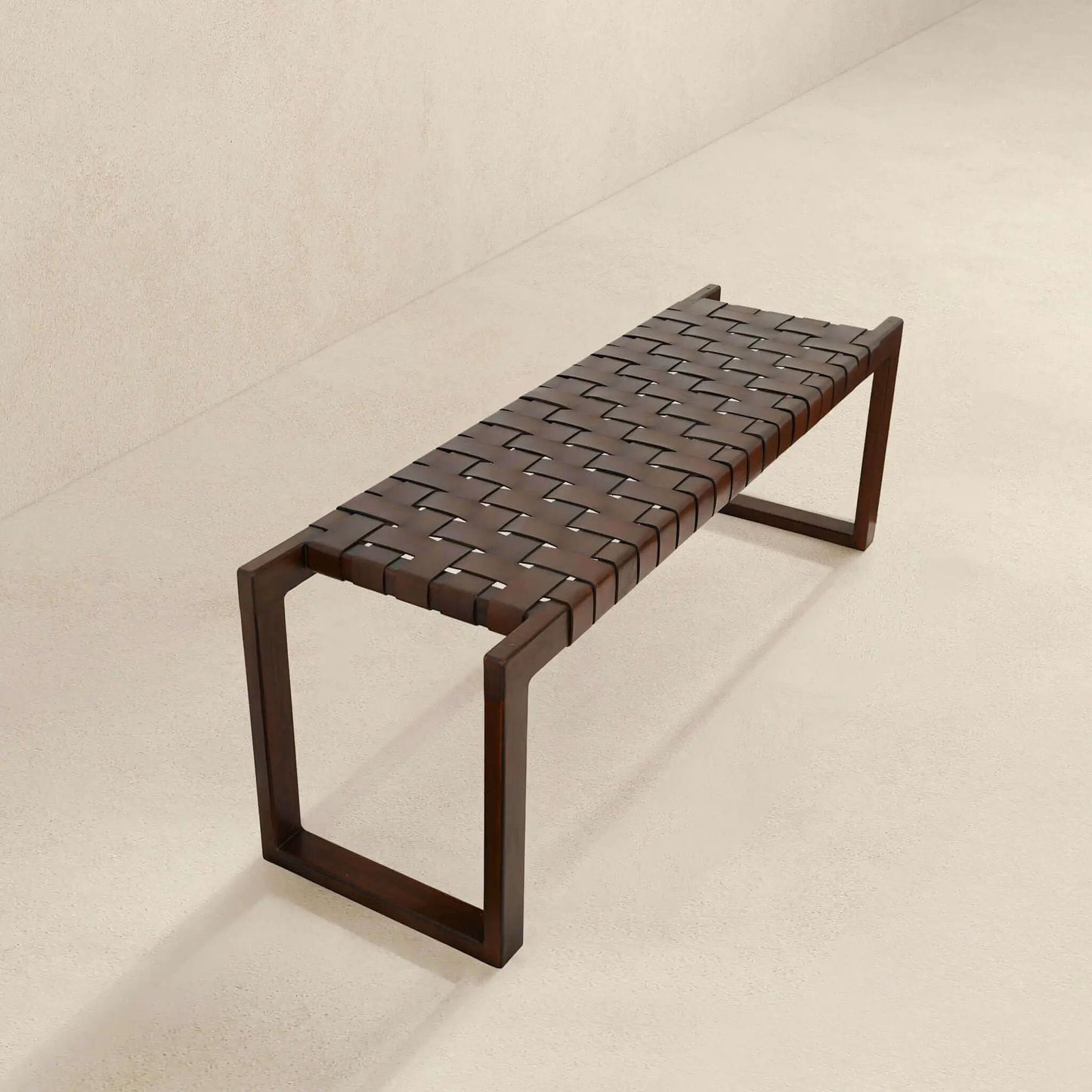 Christina Bench in Cognac and Dark Brown Tan