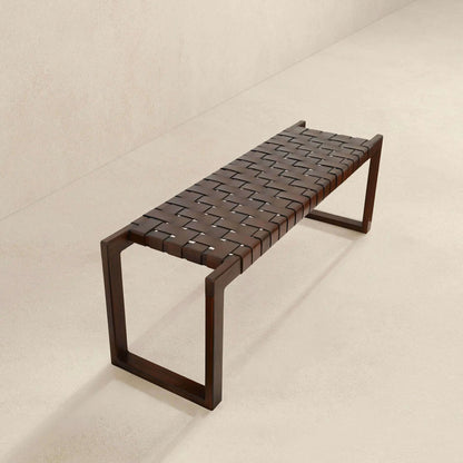 Christina Bench in Cognac and Dark Brown Tan
