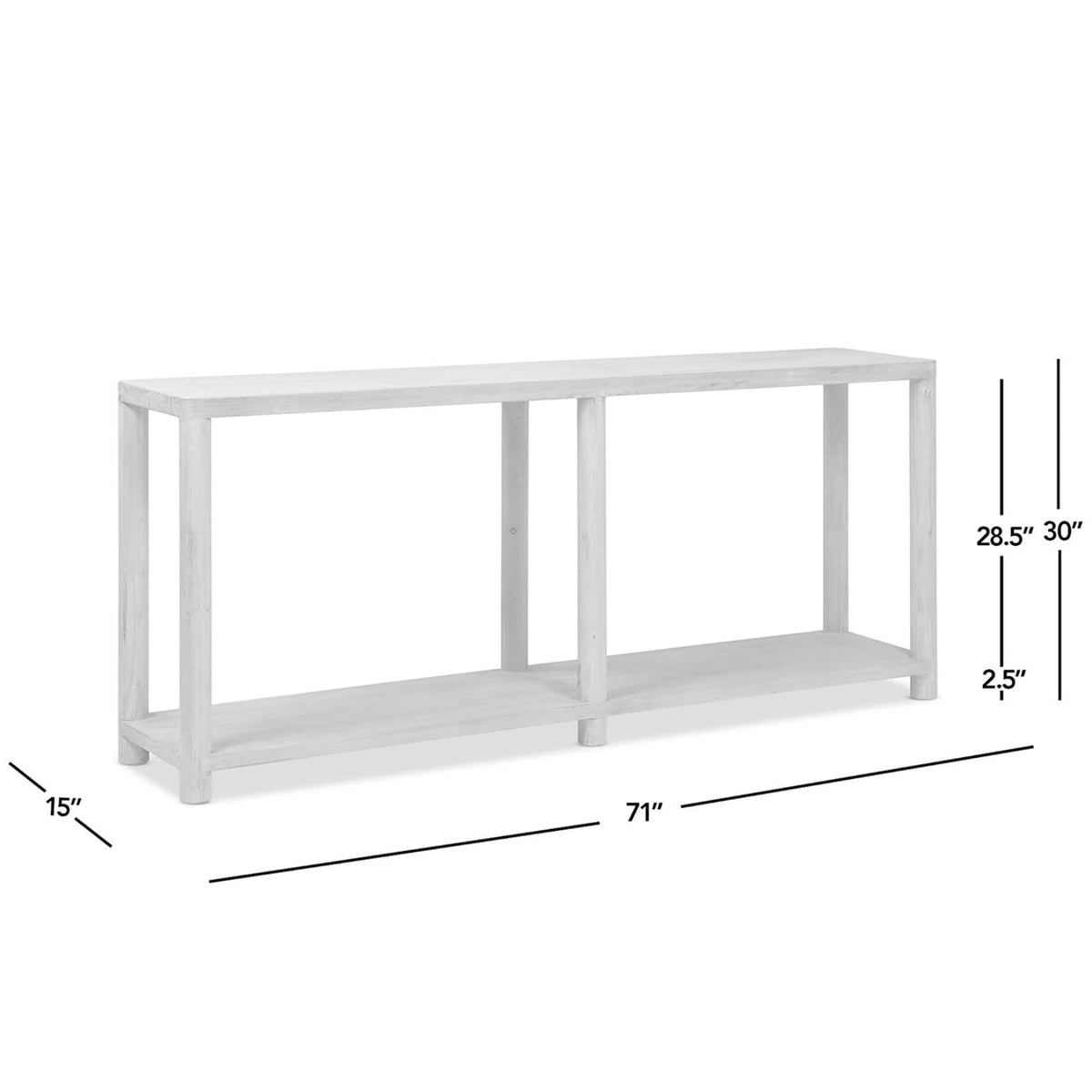 Natural Reclaimed Wood Console Table with Lower Shelf, 71in long, by HouseOfZazla on Tampa Home & Garden Store