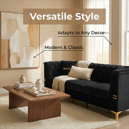 Contemporary Faux Sherpa Sofa and Two Pillows