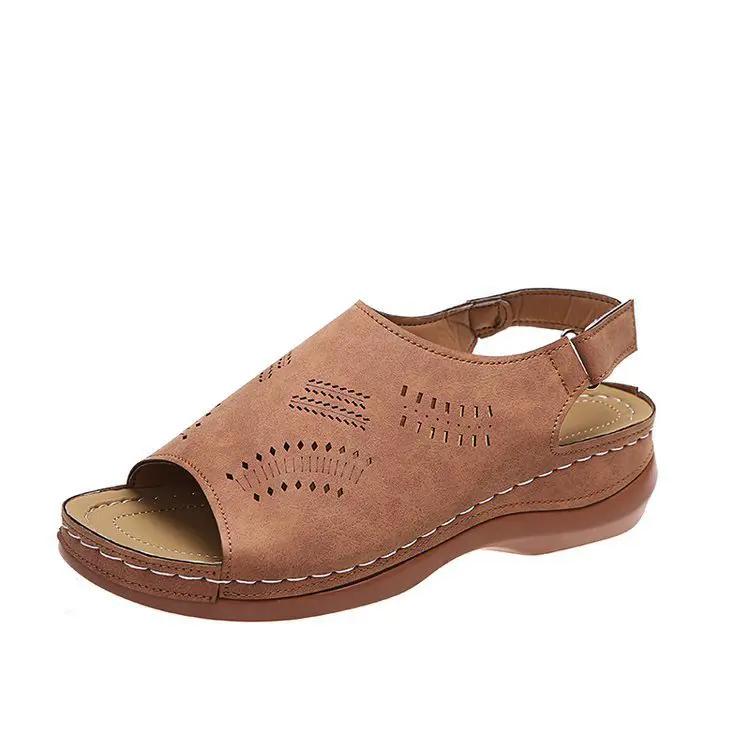 Hollow Back Buckle Fish Mouth Vintage Shoes
