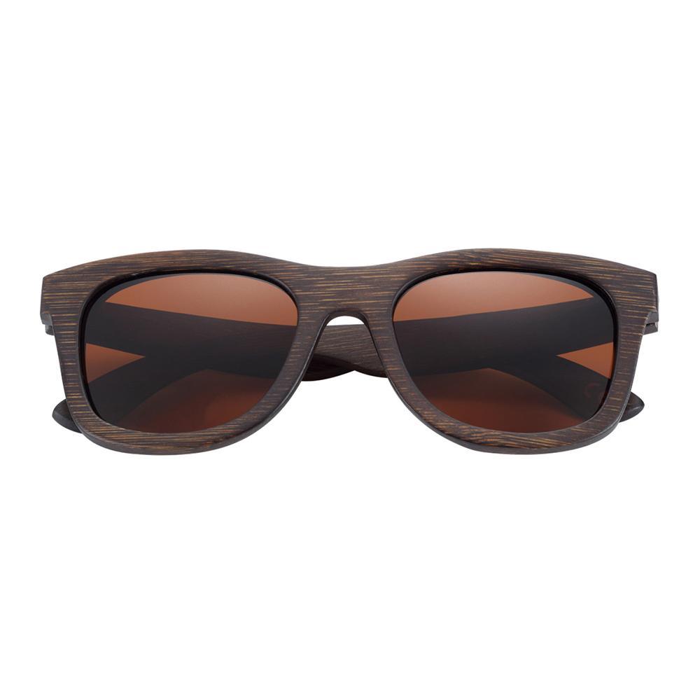 Wooden sunglasses Stevvex handmade bamboo frame with polarized brown lenses UV protection on Tampa Home & Garden Store
