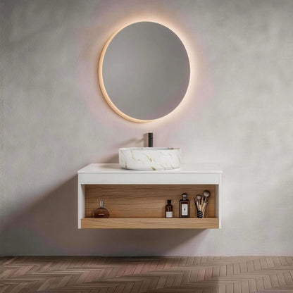 Floating Bathroom Vanity with Vessel Sink