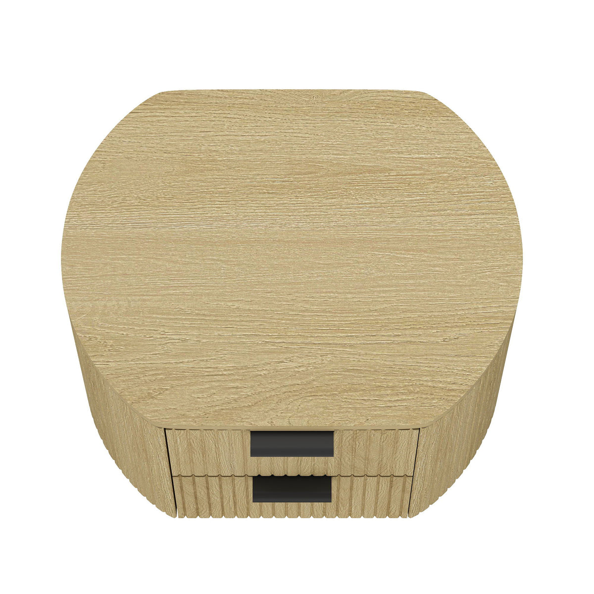 Oak Nightstand with 2 Drawers Ribbed Texture natural wood finish accent nightstand on Tampa Home & Garden Store