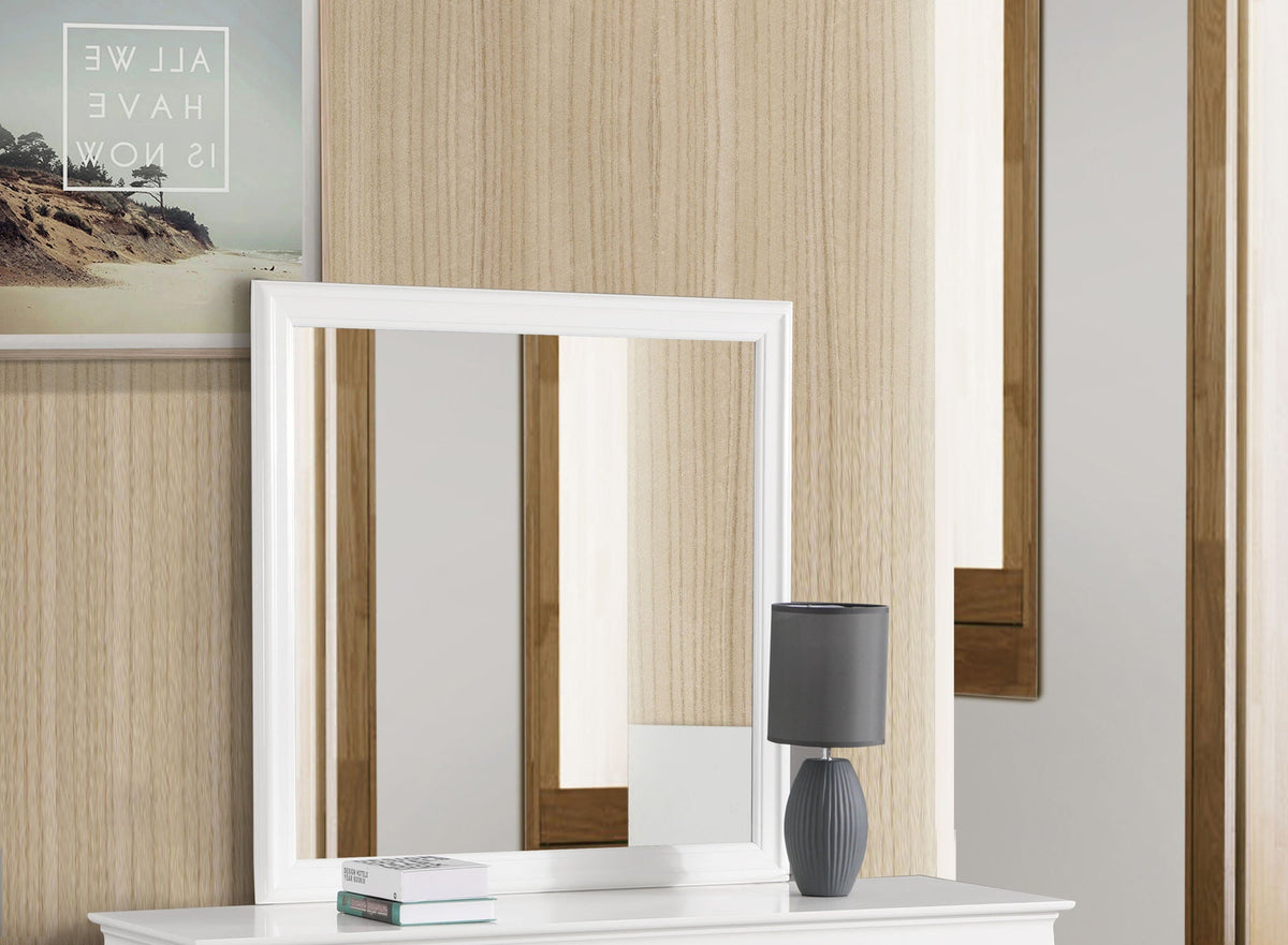 Traditional wall mirror with white wood-veneer frame, HouseOfZazla on Tampa Home & Garden Store