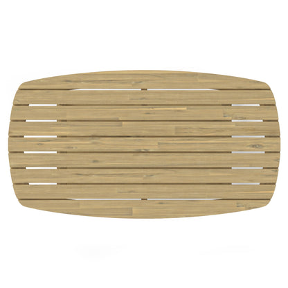 Light Teak and Acacia Outdoor Coffee Table