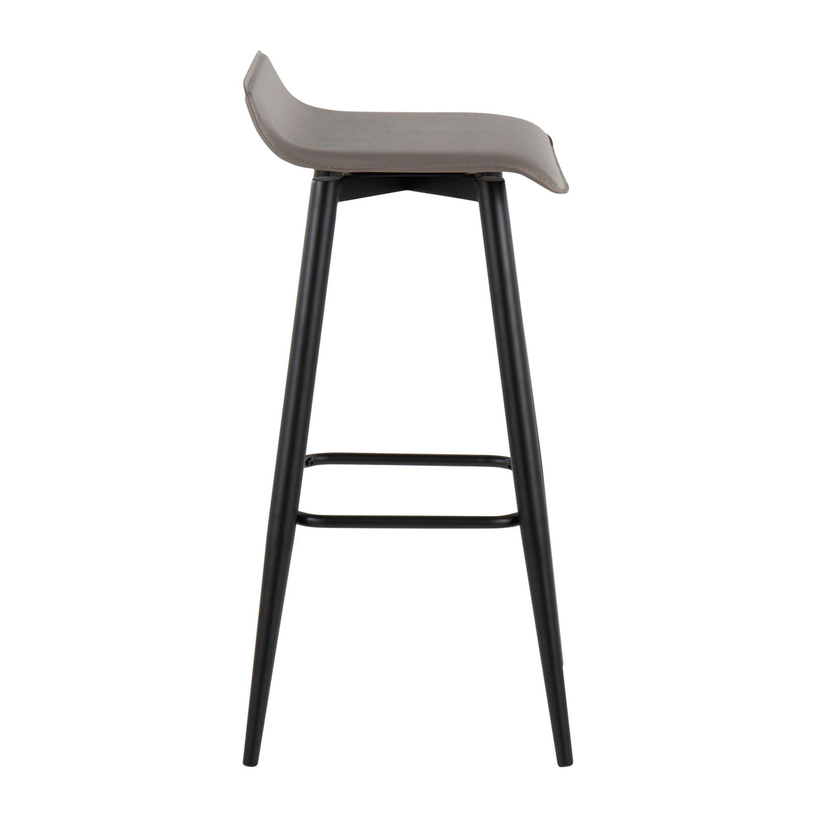 Contemporary fixed-height bar stool with metal base in pearl-silver or white on Tampa Home & Garden Store
