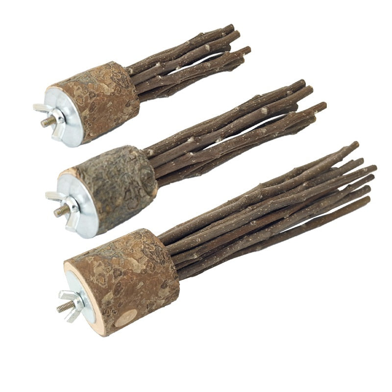 Hamster natural log molar rod toy set of 3 brown bark-sticks with metal ends Sell My Stuff on Tampa Home & Garden Store