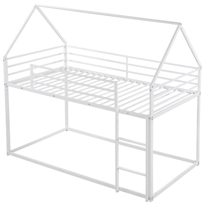 House Bunk Bed With Built In Ladder white metal bunk bed frame with guard rails on Tampa Home & Garden Store