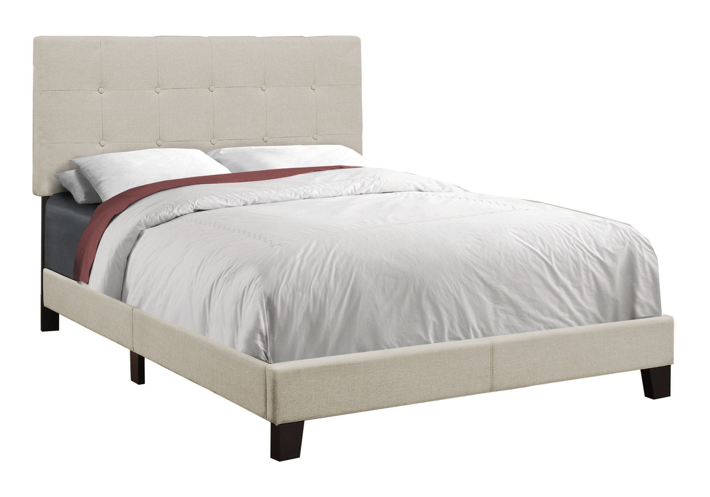 Transitional Upholstered Bed Frame and Headboard