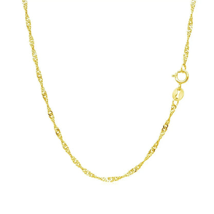 10k yellow gold Singapore chain necklace 1.5mm with spring ring clasp on Tampa Home & Garden Store